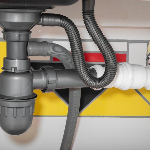 Sink,Siphon.,Plumbing,System,Located,Under,The,Sink